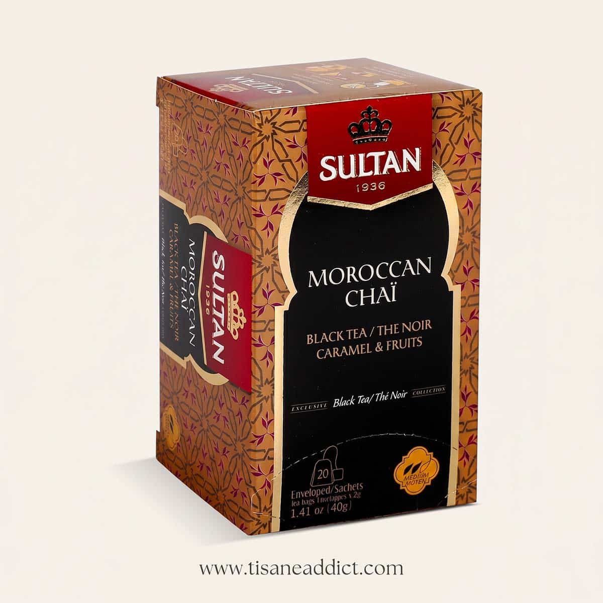 Infusion Moroccan Chaï Sultan Sultan – Thé noir caramel et fruits - 20 sachets
