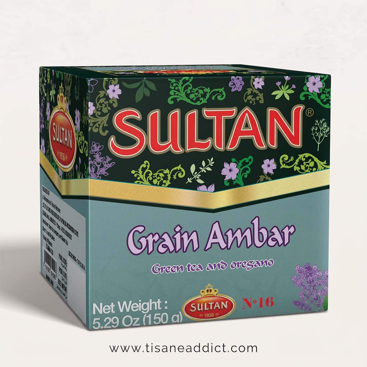 Thé vert grain ambar à l’origan Sultan - 100% thé vert, origan, arôme d'origan - 150 g