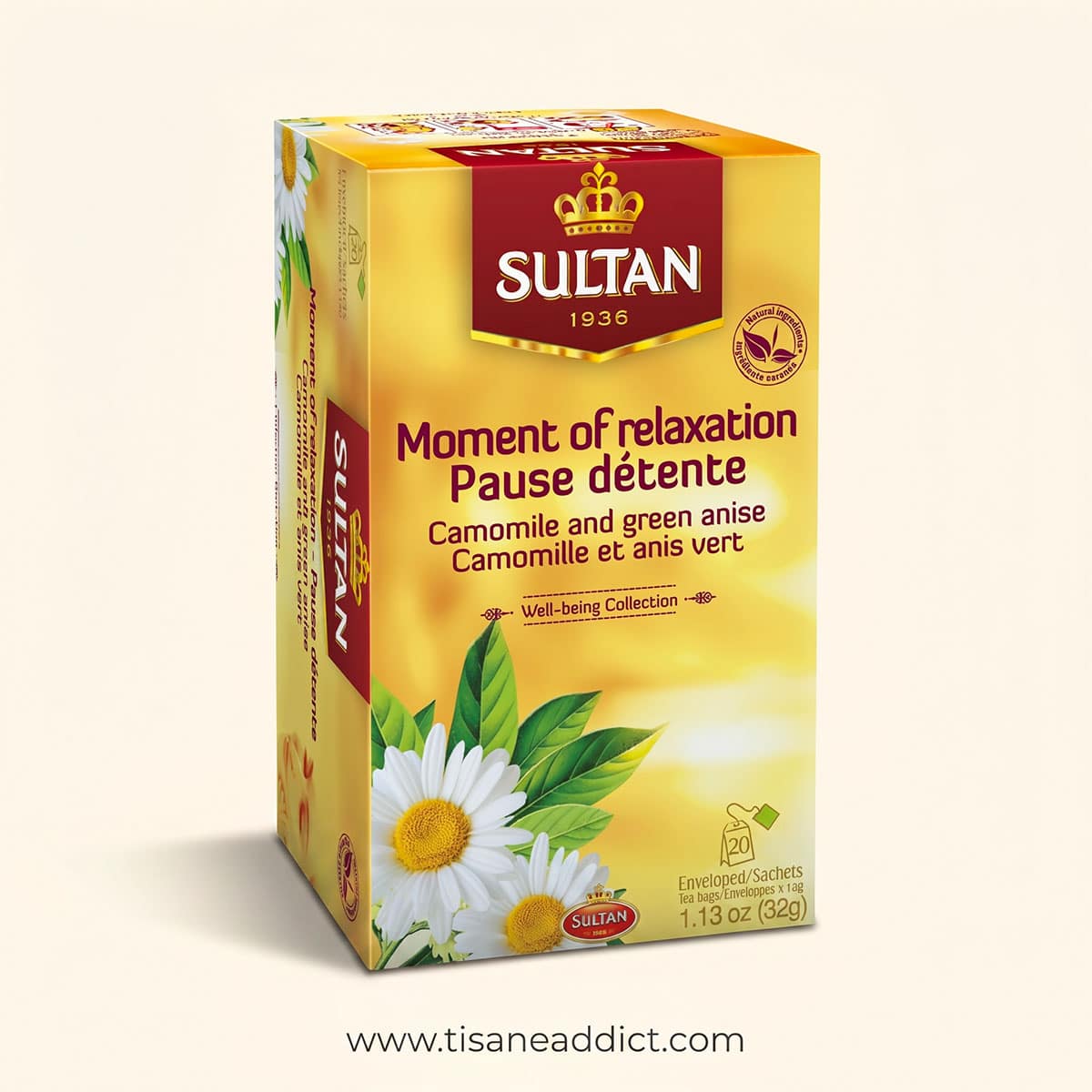 Infusion Pause Détente Sultan – Tisane camomille et anis vert - 20 sachets