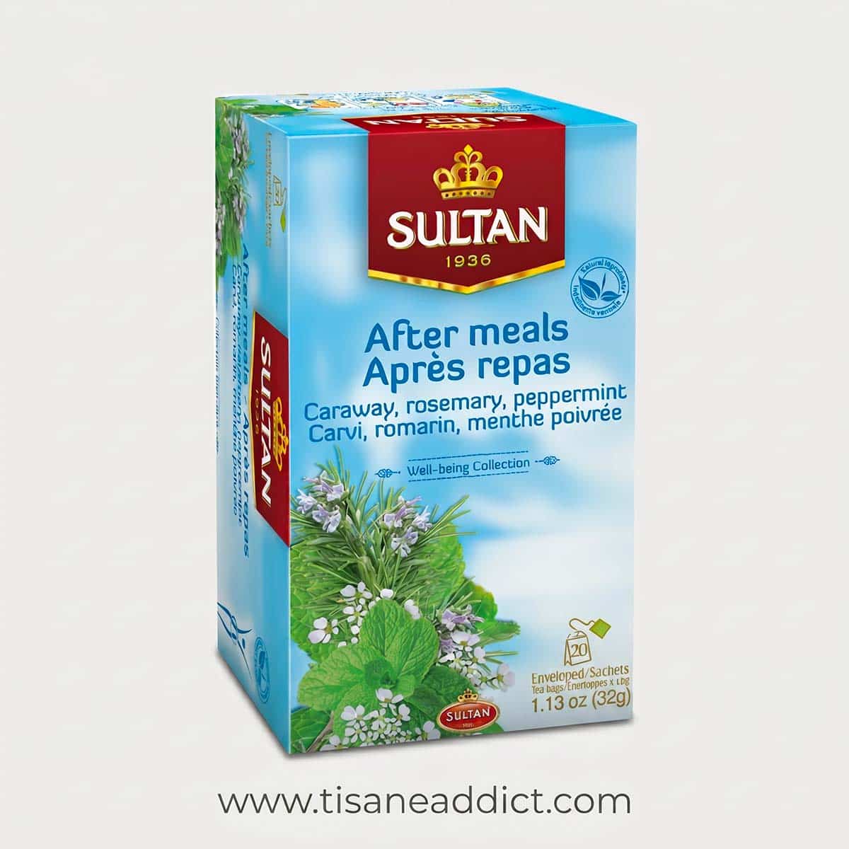 Infusion Après Repas Sultan – Tisane carvi, romarin, menthe poivrée – 20 sachets