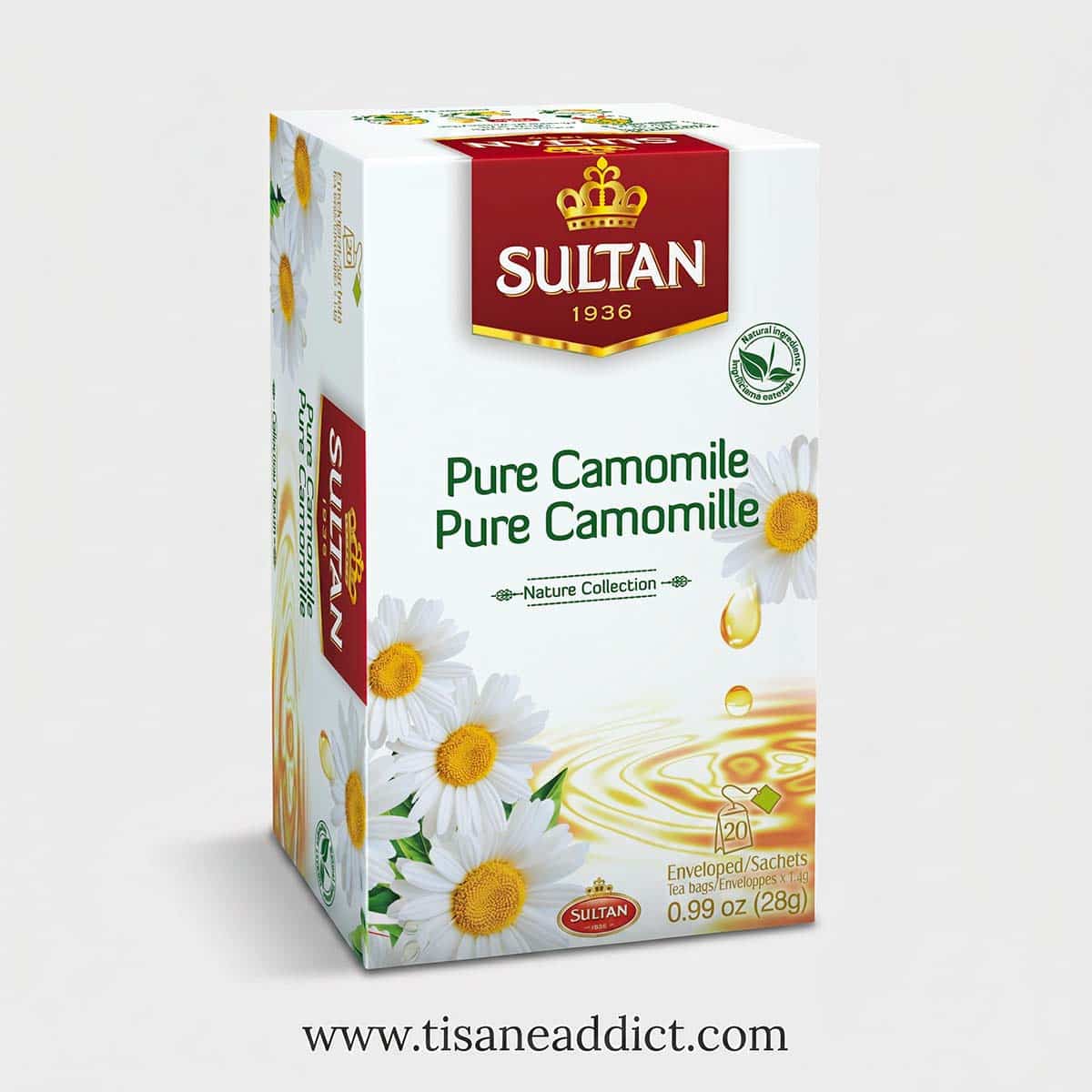 Infusion Pure Camomille Sultan – Tisane 100% camomille – 20 sachets