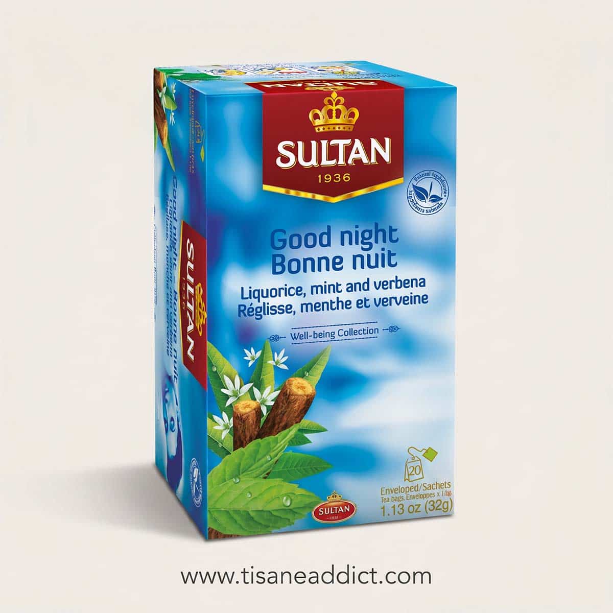 Infusion Bonne Nuit Sultan – Tisane réglisse, menthe, verveine – 20 sachets