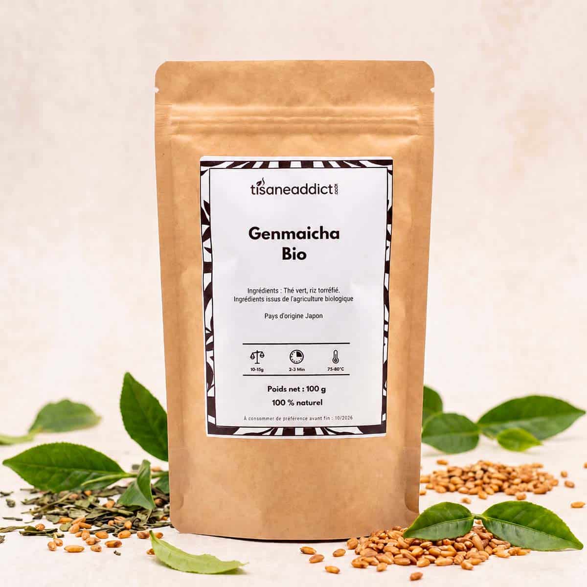 Genmaicha Bio - Thé vert japonais au riz torréfié - 100 g