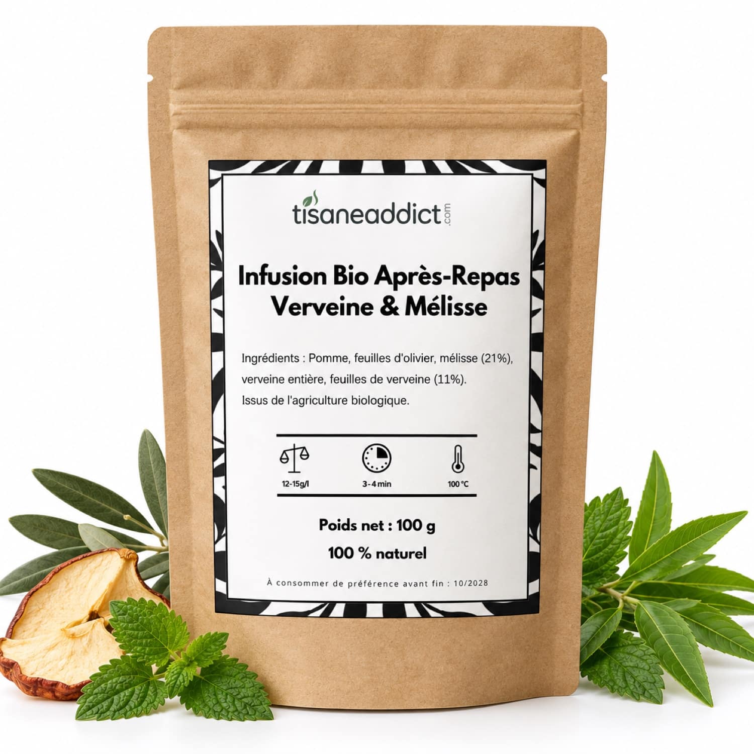 Infusion Bio Après-Repas – Verveine & mélisse – 100 g